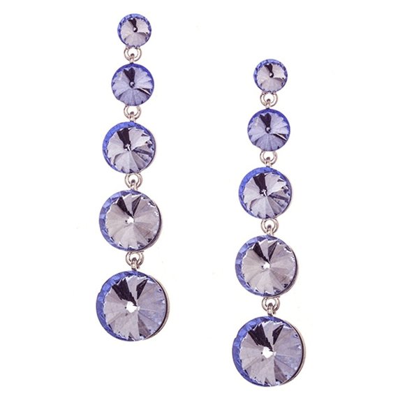 unbranded Jewelry - BNWT Crystal Round Drop Chandelier Earrings - Violet